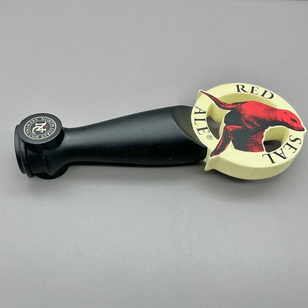 North Coast Brewing Co Red Seal Ale Beer Tap‎ Handle Black Cream Seal Decor